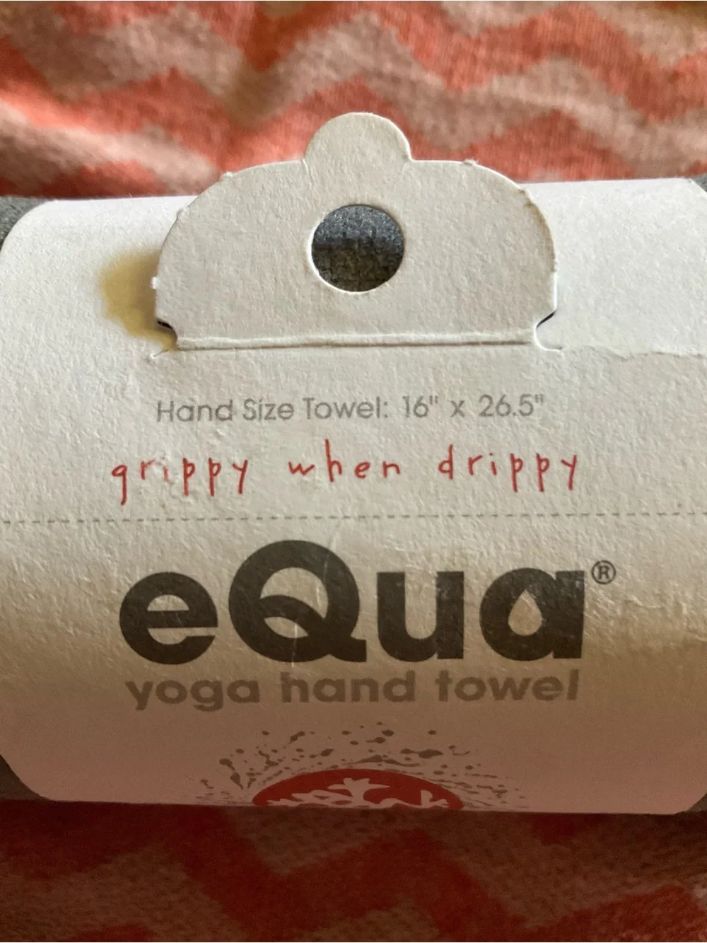 manduka eQua Yoga Hand Towel  Towel in Gray (Thunder) 16” x 26.5” New